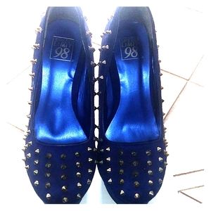 Blue studded heels